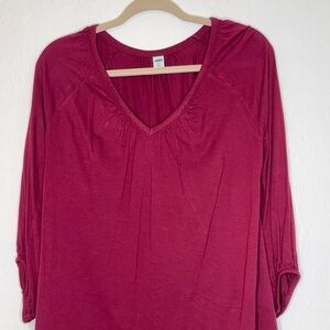 Old Navy Women's Long Sleeve Burgundy Top